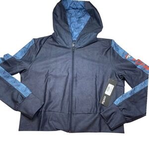 DENVER BRONCOS Cerrito Women's Cropped Full Zip Hoodie Navy Size Small NEW